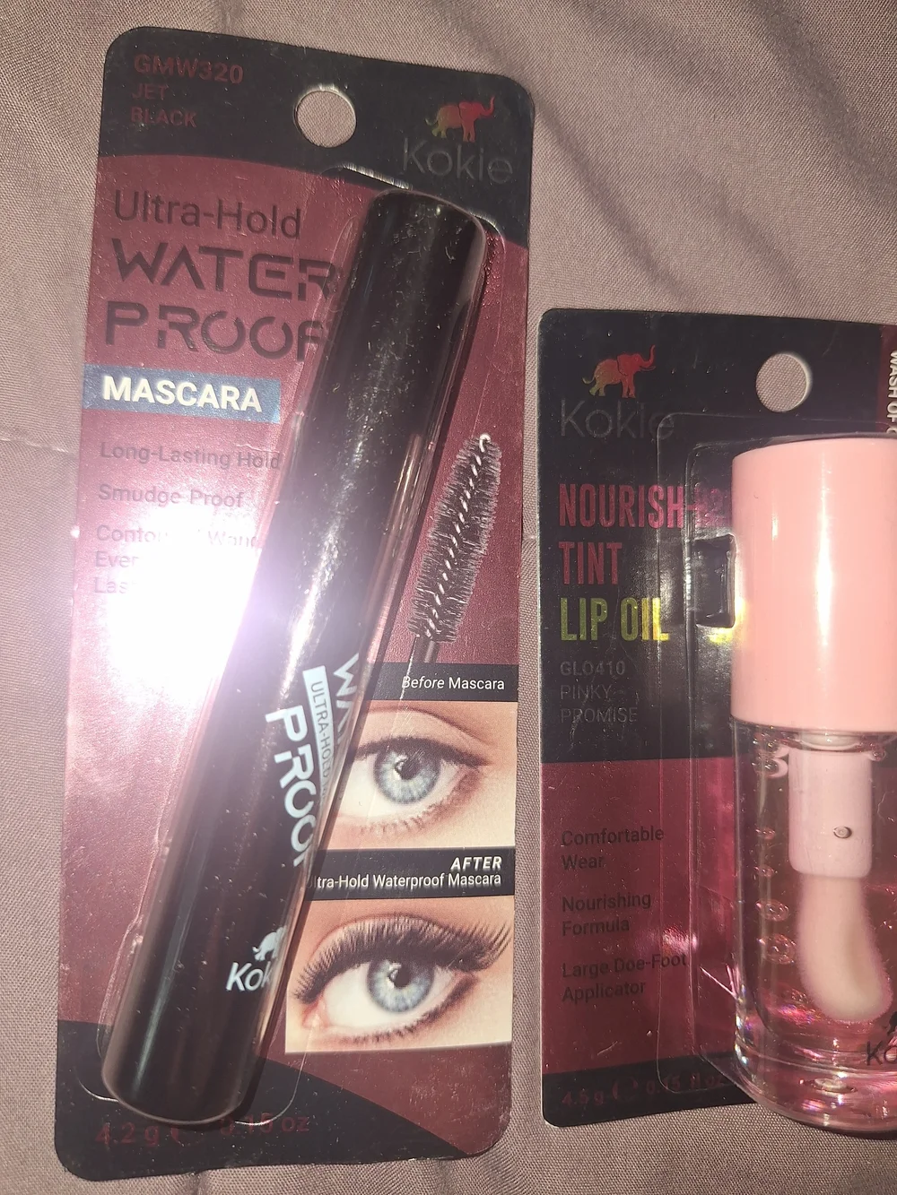 Kokie Pink Nourishing Tint Lip Oil & Jet Black Waterproof Mascara Duo